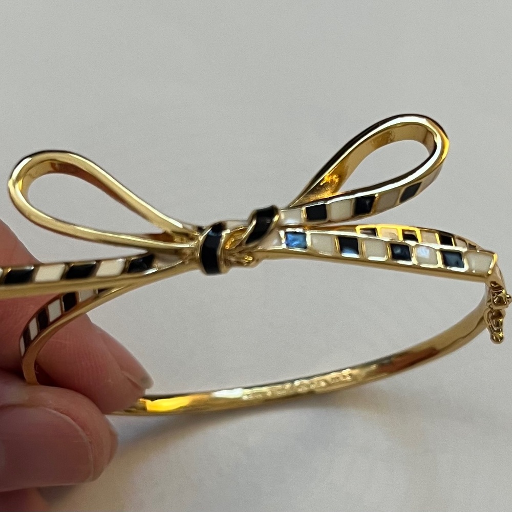 Kate Spade black/white and gold bow bracelet